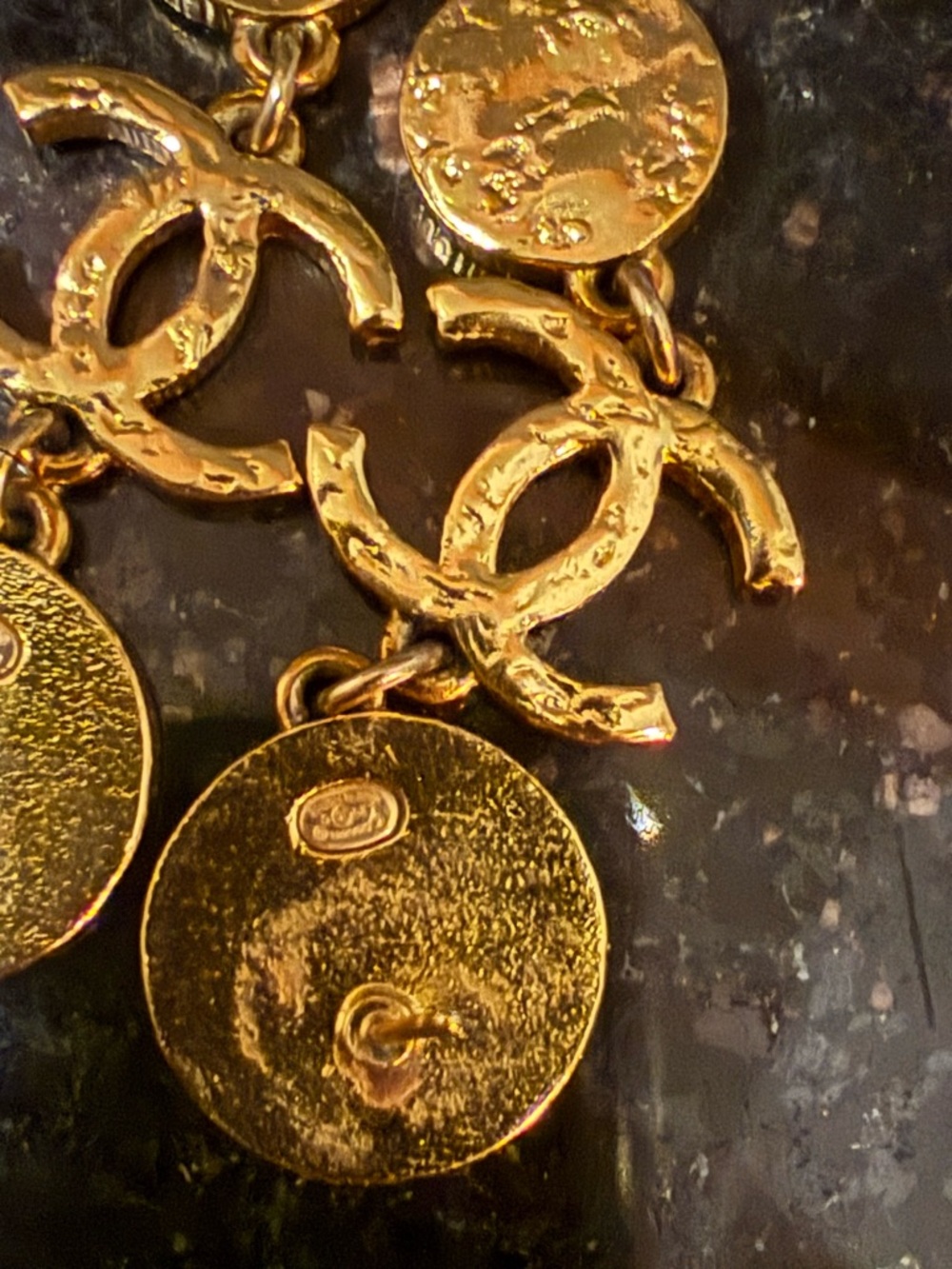 Chanel Gold & Black Drop CC Logo Dangle Earrings - Picture 8 of 8